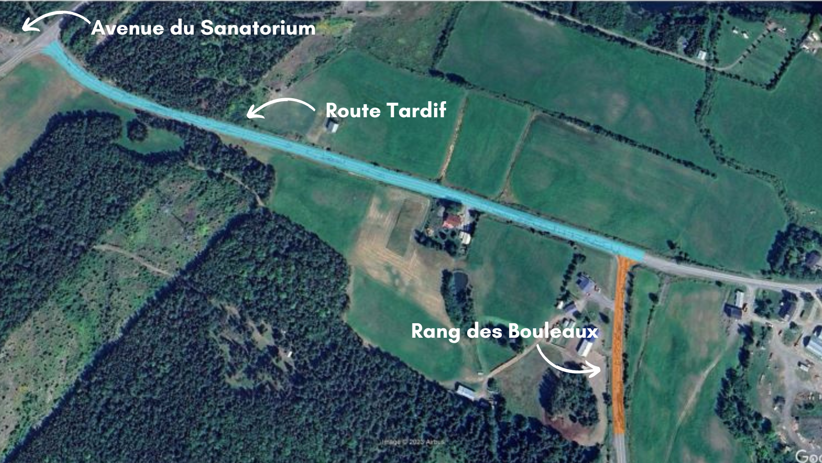 plan de pavage route TArdif rang des Bouleaux